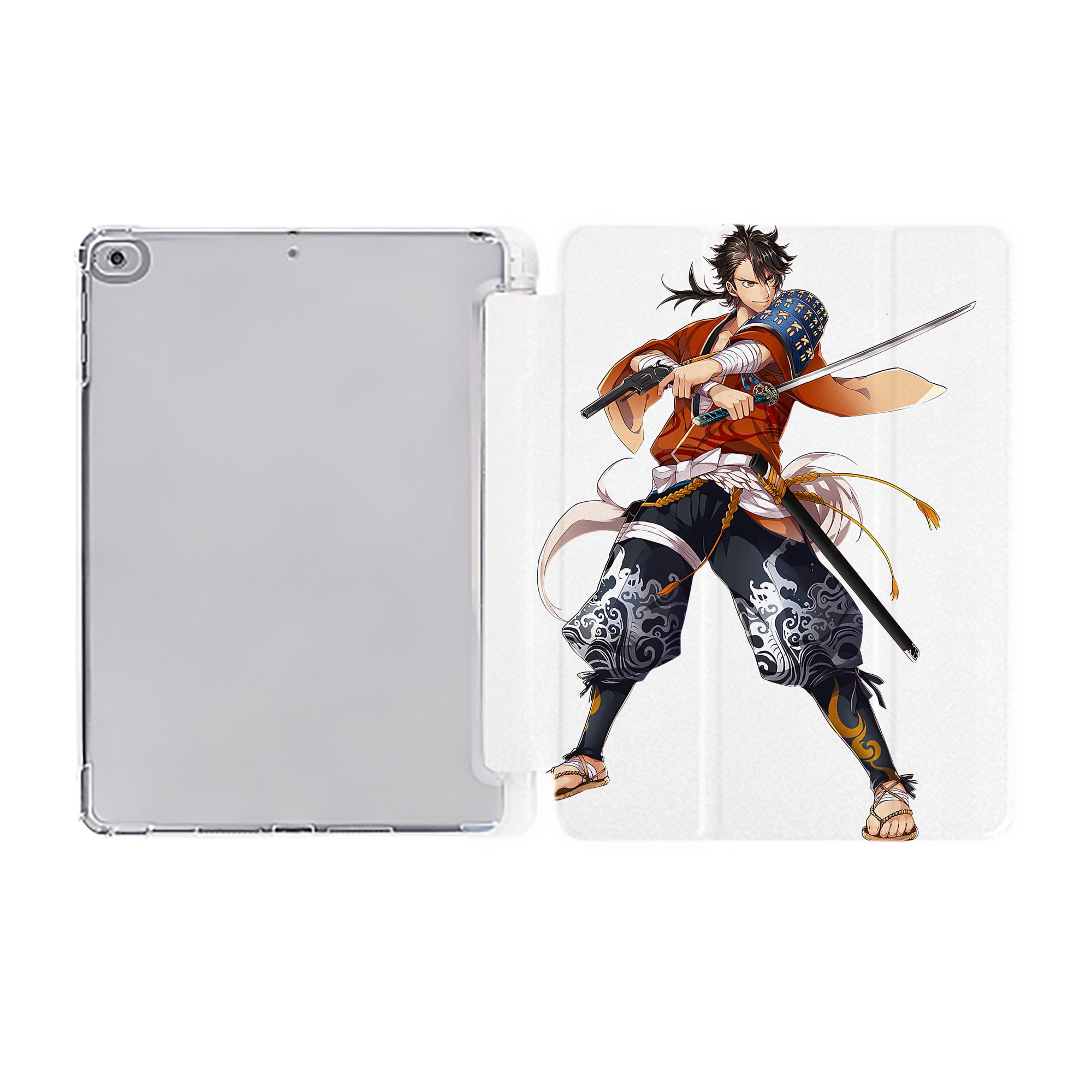 （画像用） 刀剣乱舞 Touken Ranbu IPad ケース ペン収納付き 三つ折りスタンド PUレザー×シリコン 対応機種9.5/10.5/10.9インチ